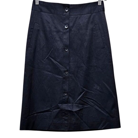 Classiques Entier Black Button-Front A-Line Skirt Size 4 - Picture 1 of 9